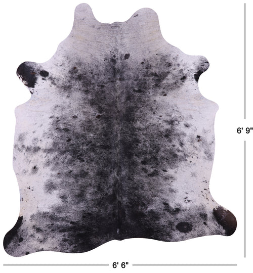 Black Salt & Pepper Natural Cowhide Rug - Large 6' 9