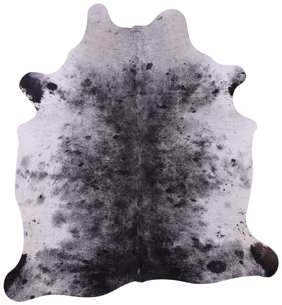Black Salt & Pepper Natural Cowhide Rug - Large 6' 9"H x 6' 6"W