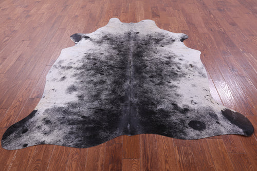 Black Salt & Pepper Natural Cowhide Rug - Large 6' 9