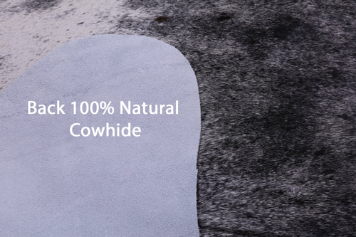 Black Salt & Pepper Natural Cowhide Rug - Large 6' 9