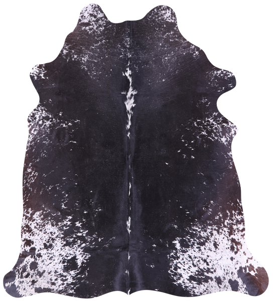 Black Salt & Pepper Natural Cowhide Rug - Large 6' 7"H x 5' 10"W