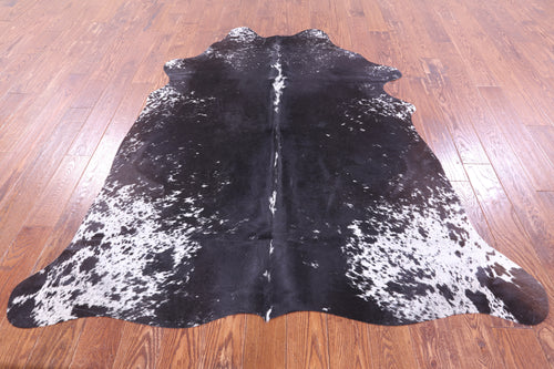 Black Salt & Pepper Natural Cowhide Rug - Large 6' 7