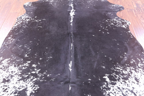 Black Salt & Pepper Natural Cowhide Rug - Large 6' 7