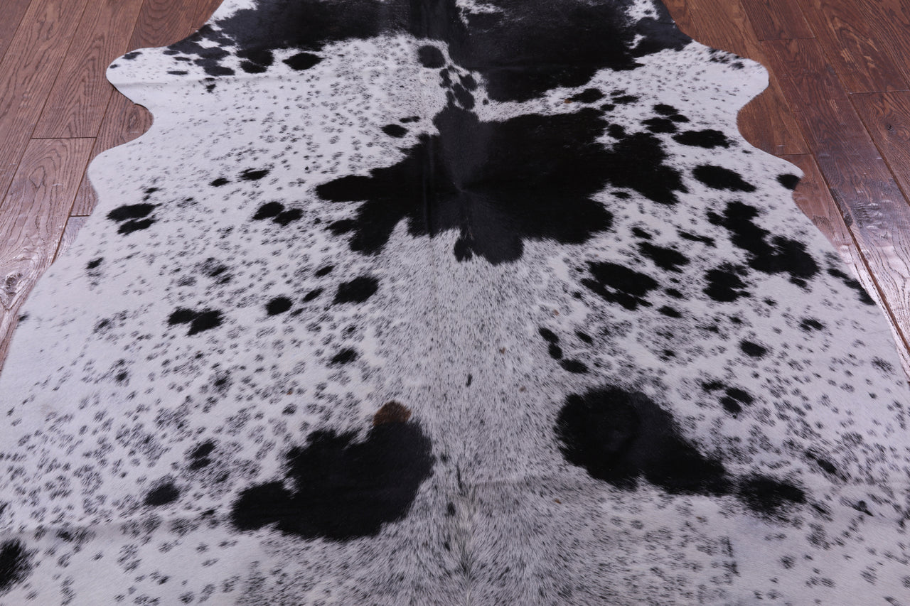 Black Salt & Pepper Natural Cowhide Rug - Medium 6' 0"H x 6' 2"W
