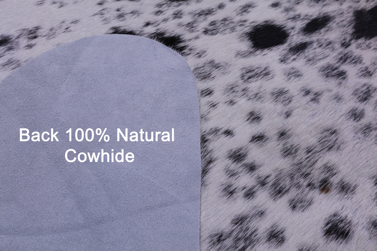 Black Salt & Pepper Natural Cowhide Rug - Medium 6' 0"H x 6' 2"W