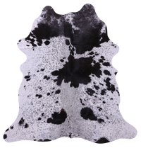 Thumbnail for Black Salt & Pepper Natural Cowhide Rug - Medium 6' 0