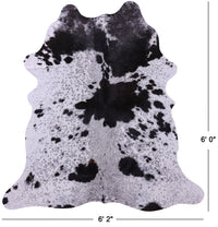 Thumbnail for Black Salt & Pepper Natural Cowhide Rug - Medium 6' 0