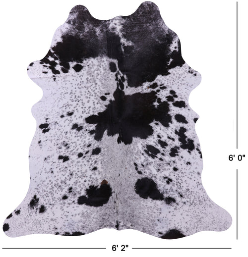 Black Salt & Pepper Natural Cowhide Rug - Medium 6' 0