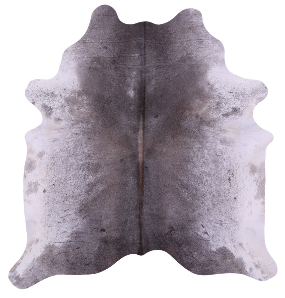 Grey & White Natural Cowhide Rug - Large 6' 7"H x 6' 2"W