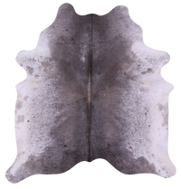 Thumbnail for Grey & White Natural Cowhide Rug