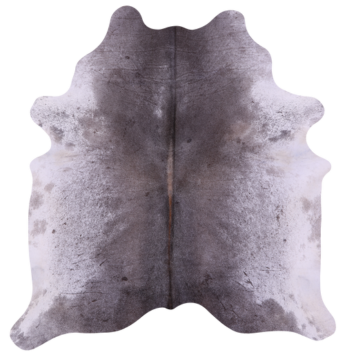 Grey & White Natural Cowhide Rug - Large 6' 7