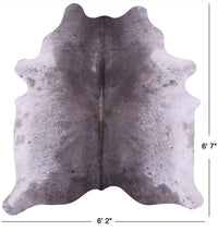 Thumbnail for Grey & White Natural Cowhide Rug - Large 6' 7