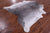 Grey & White Natural Cowhide Rug - Large 6' 7"H x 6' 2"W