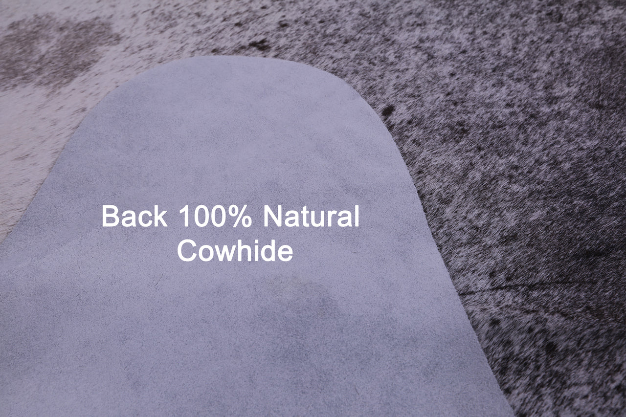 Grey & White Natural Cowhide Rug - Large 6' 7"H x 6' 2"W