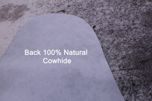 Grey & White Natural Cowhide Rug - Large 6' 7