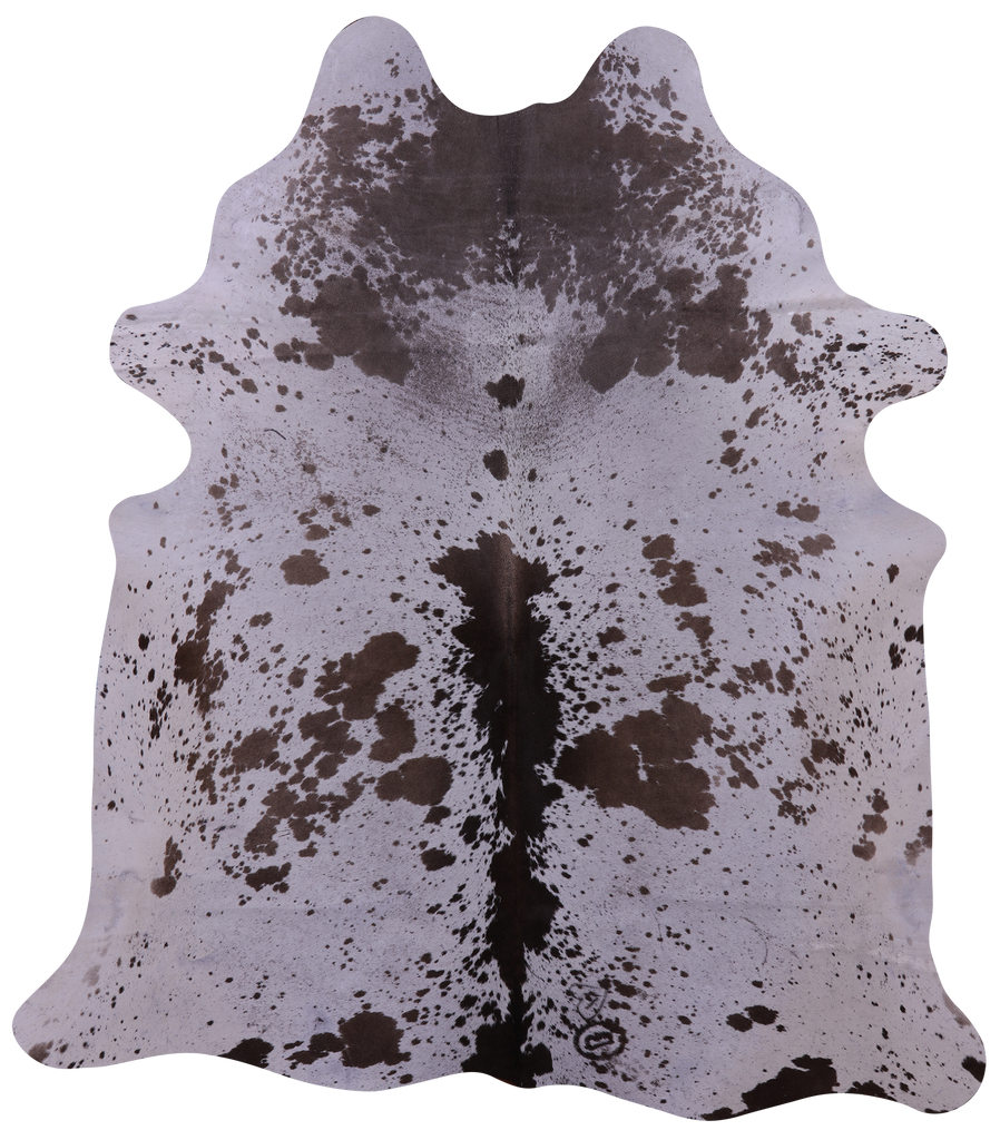 Brown Salt & Pepper Natural Cowhide Rug - Large 6' 5"H x 5' 11"W