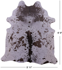 Thumbnail for Brown Salt & Pepper Natural Cowhide Rug - Large 6' 5