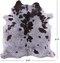 Thumbnail for Brown Salt & Pepper Natural Cowhide Rug - Large 6' 5