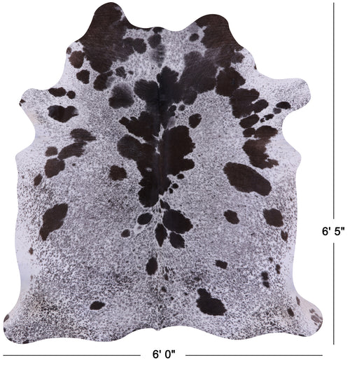 Brown Salt & Pepper Natural Cowhide Rug - Large 6' 5