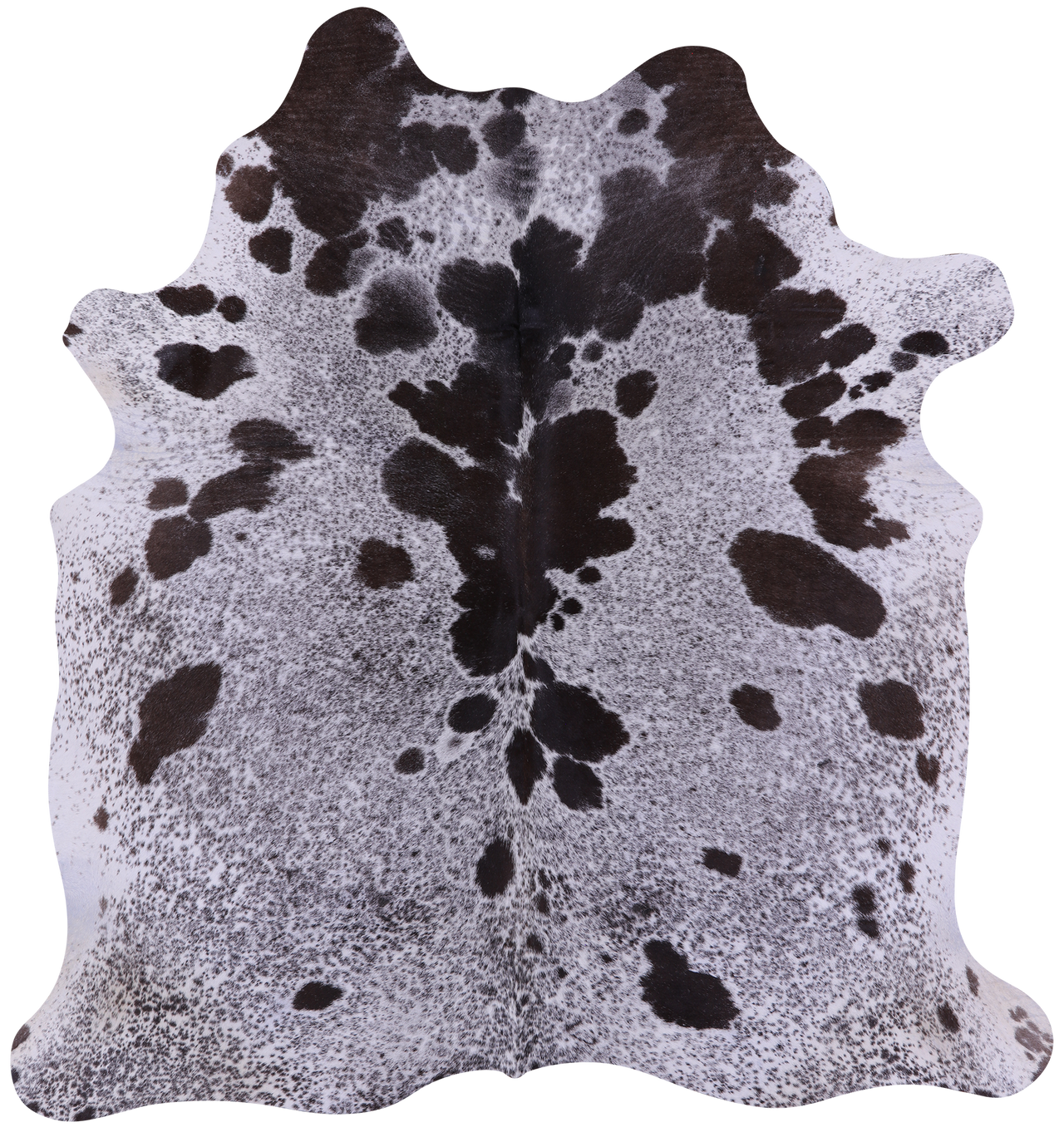 Brown Salt & Pepper Natural Cowhide Rug - Large 6' 5"H x 6' 0"W