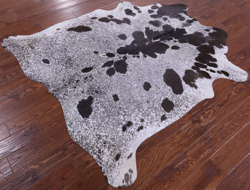 Brown Salt & Pepper Natural Cowhide Rug - Large 6' 5