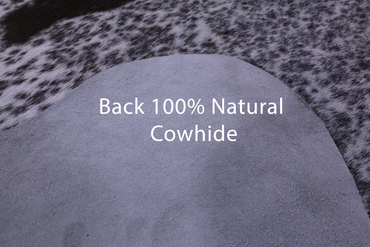 Brown Salt & Pepper Natural Cowhide Rug - Large 6' 5"H x 6' 0"W