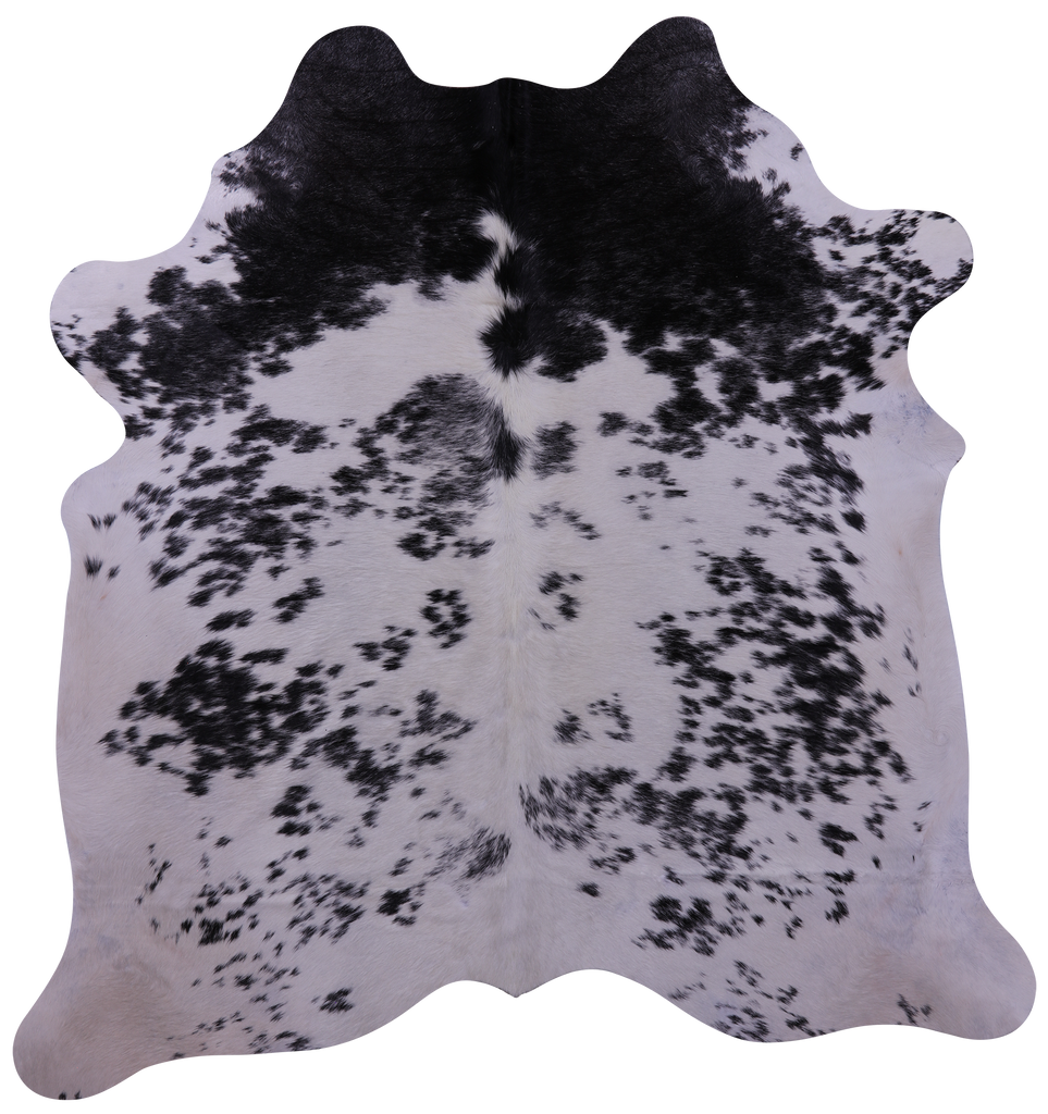 Black Salt & Pepper Natural Cowhide Rug - Large 6' 4"H x 6' 0"W