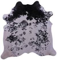 Thumbnail for Black Salt & Pepper Natural Cowhide Rug - Large 6' 4