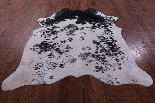 Black Salt & Pepper Natural Cowhide Rug - Large 6' 4