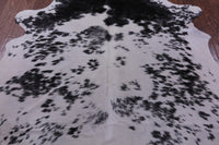 Thumbnail for Black Salt & Pepper Natural Cowhide Rug - Large 6' 4