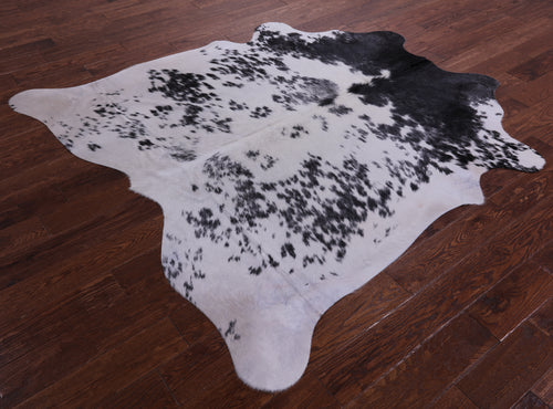 Black Salt & Pepper Natural Cowhide Rug - Large 6' 4