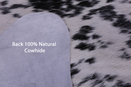 Black Salt & Pepper Natural Cowhide Rug - Large 6' 4