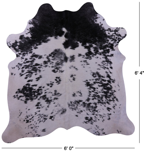 Black Salt & Pepper Natural Cowhide Rug - Large 6' 4