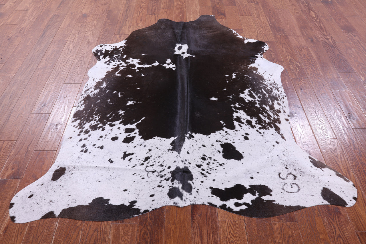 Brown Salt & Pepper Natural Cowhide Rug - Large 6' 5"H x 5' 9"W