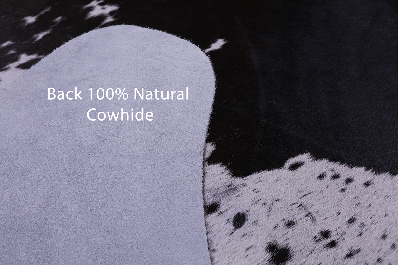 Brown Salt & Pepper Natural Cowhide Rug - Large 6' 5"H x 5' 9"W