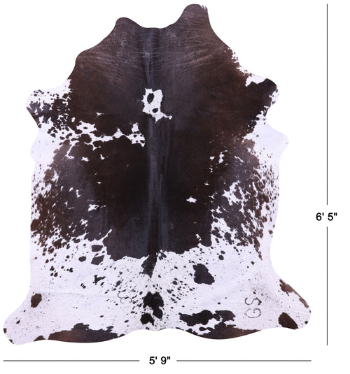 Brown Salt & Pepper Natural Cowhide Rug - Large 6' 5