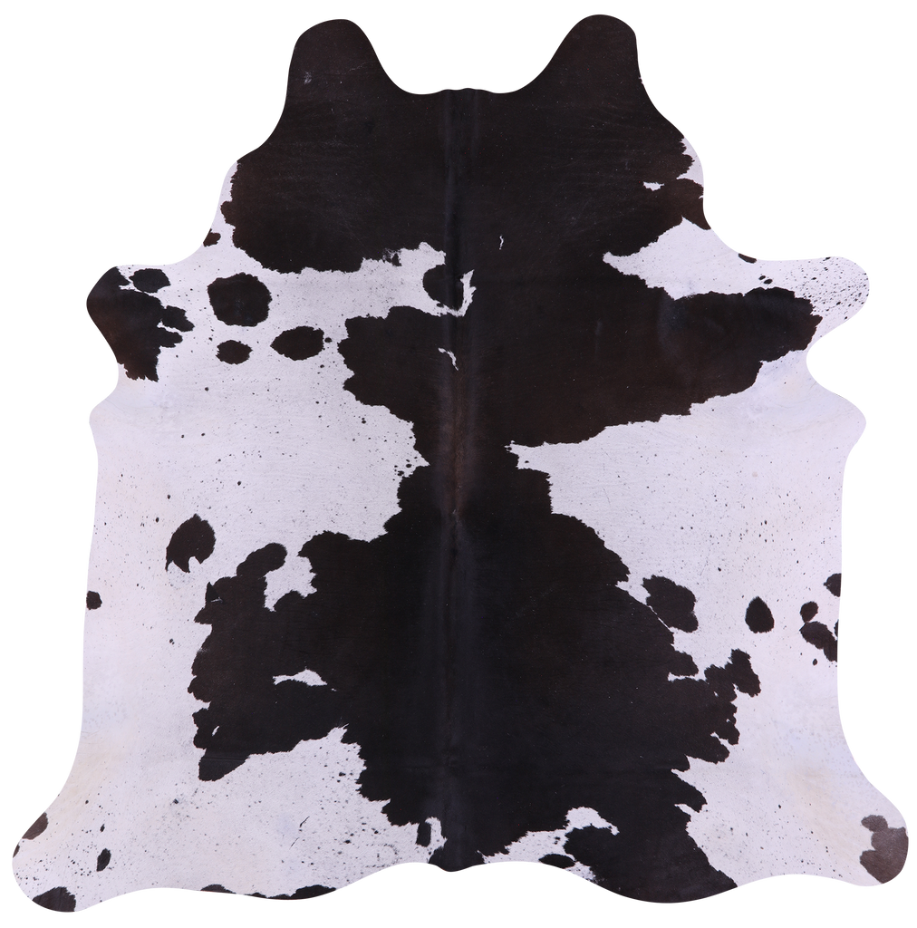 Brown & White Natural Cowhide Rug - Large 6' 5"H x 6' 5"W