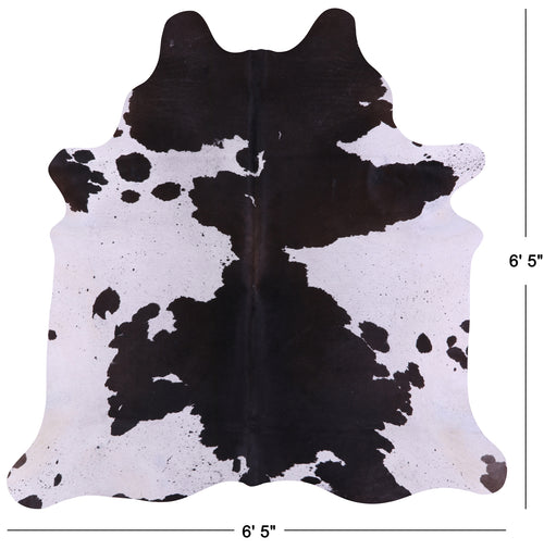 Brown & White Natural Cowhide Rug - Large 6' 5