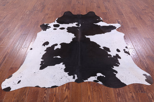 Brown & White Natural Cowhide Rug - Large 6' 5