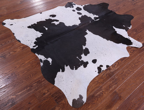 Brown & White Natural Cowhide Rug - Large 6' 5
