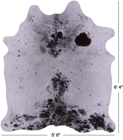 Brown Salt & Pepper Natural Cowhide Rug - Large 6' 4