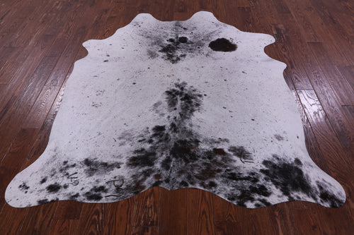 Brown Salt & Pepper Natural Cowhide Rug - Large 6' 4