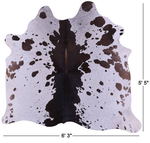 Brown & White Natural Cowhide Rug - Small 5' 5