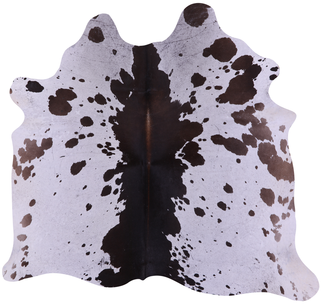 Brown & White Natural Cowhide Rug - Small 5' 5"H x 6' 3"W