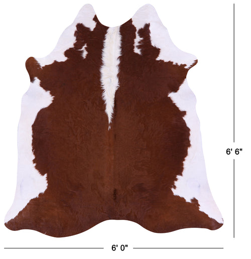 Brown & White Natural Cowhide Rug - Large 6' 6