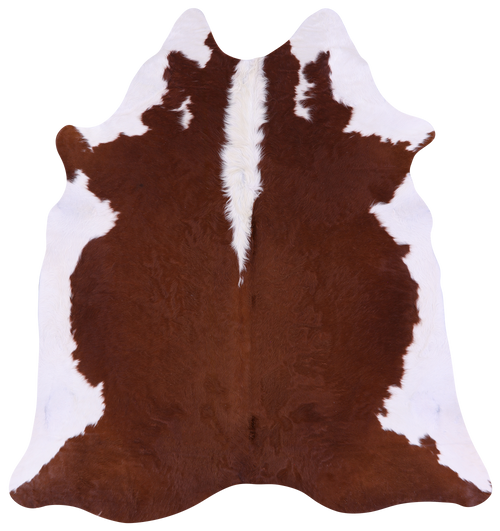 Brown & White Natural Cowhide Rug - Large 6' 6