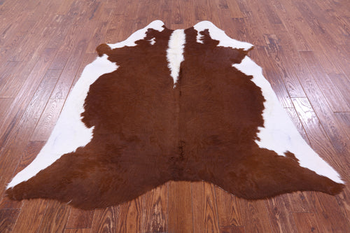 Brown & White Natural Cowhide Rug - Large 6' 6