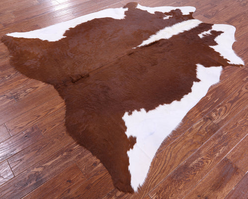 Brown & White Natural Cowhide Rug - Large 6' 6