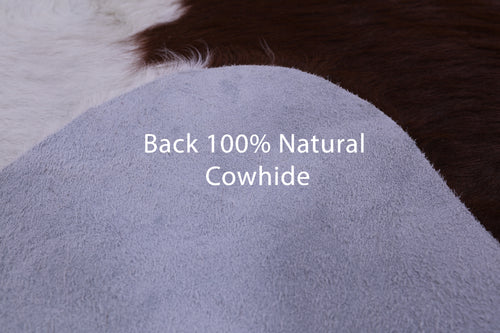 Brown & White Natural Cowhide Rug - Large 6' 6