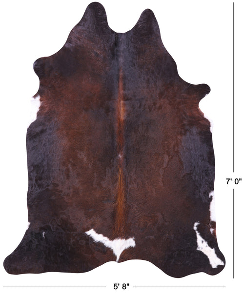 Dark Brown Natural Cowhide Rug - X-Large 7' 0